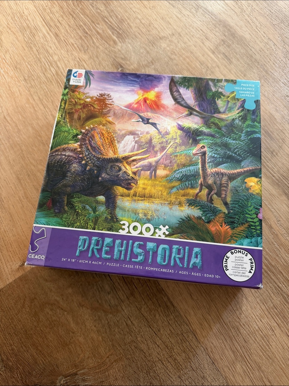 Prehistoria 300-Piece Dinosaur Puzzle - Colorful Jungle Scene